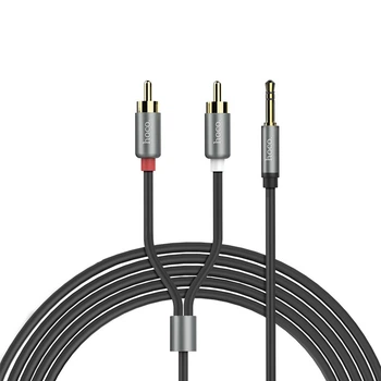 Аудио кабель с AUX mini-Jack 3,5 мм на Double RCA HOCO UPA10 lotus (1.5m). Black