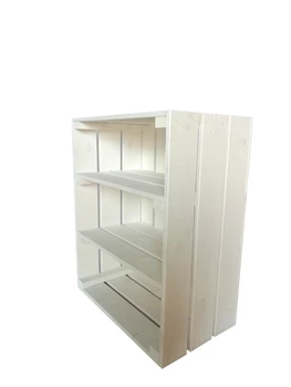 Ящик дерев'яний білий з 2 полицями ECO WoodBox (ДхШхВ:50*40*24см)