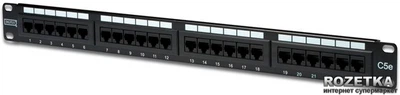 Патч-панель Digitus Professional 19" 1U 24 порта CAT5e UTP в сборе (DN-91524U)