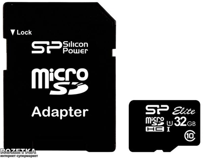 Карта памяти Silicon Power microSDHC 32GB Elite UHS-I (SP032GBSTHBU1V10SP)