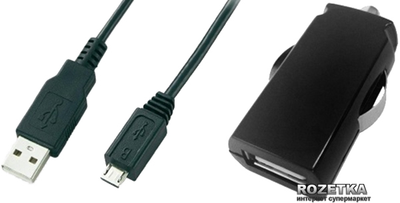 Автомобільний зарядний пристрій Global MSH-SC-031 (1USB2.1A) з кабелем Micro USB Black (1283126445767)