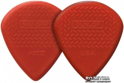 Медиатор Dunlop 471P3N Nylon Jazz Max Grip 3N-Red (6 шт)