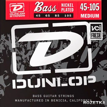 Струни для бас-гітар Dunlop DBN45105 Nickel Plated Steel Bass Medium (45-105)