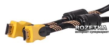 Кабель PowerPlant HDMI - HDMI 7 м, позолочені конектори, v1.3, Nylon Double ferrites (KD00AS1198)