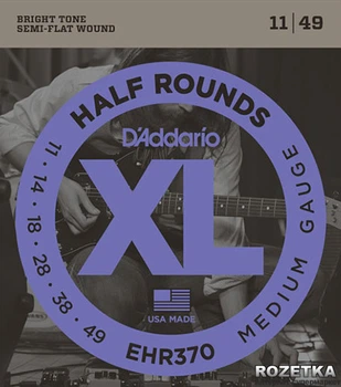 Струны для электрогитар D'Addario EHR370 Steel XL Half Rounds Medium (11-49)