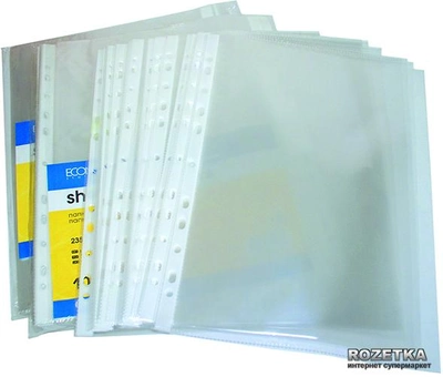 Файл-карман Economix А4 (A4+) 40 мкм глянцевый Прозрачный 100 шт (31107)