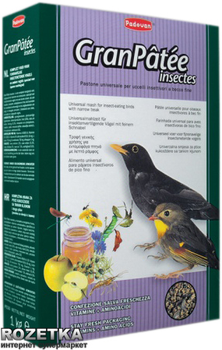Повседневный корм для насекомоядных птиц Padovan Granpatee Insectes 1 кг (PP00193)