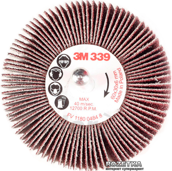 Щітка пелюсткова на шпинделі 3M 339 SM P120 60 х 30 х 6 мм (64510)