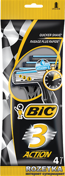 Набір бритв без змінних катриджів BIC Action 3 4 шт (3086123356566)
