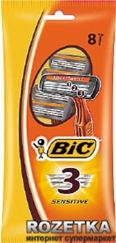 Набір бритв без змінних катриджів BIC Sensitive 3 8 шт (3086126692586)