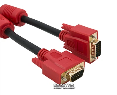 Кабель Extradigital VGA-VGA, 3 м, 28 AWG, PVC, 2x Ferrites (KBV1637)