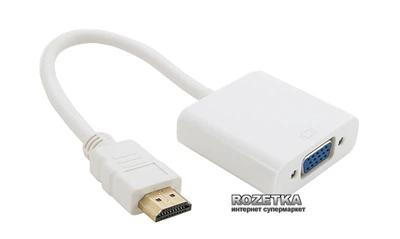 Адаптер Extradigital HDMI to VGA, 0.15 м, 30 AWG, Gold, PVC, Hi-Speed (KBH1645)