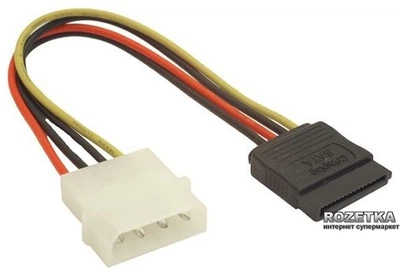 Кабель питания Atcom SATA Molex 4pin-15pin 15 см (3798)