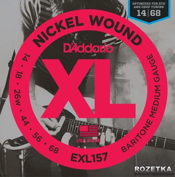 Струны для электрогитар D'Addario EXL157 XL Nickel Wound Baritone Medium (14-68)