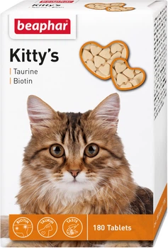 Кормова добавка Beaphar Kittys +Taurine +Biotine з біотином і таурином для кішок 180 таб (12578) (8711231125784)