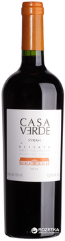 Вино Casa Verde Rezerva Syrah красное сухое 0.75 л (7808765713196)
