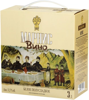 Вино Марані Марніс біле напівсолодке 3 л 12% (4867616090056)
