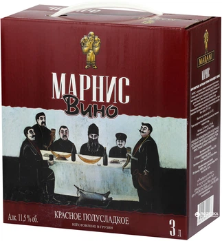 Вино Марані Марніс червоне напівсолодке 3 л 12% (4867616090063)