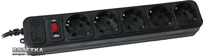 Сетевой фильтр Maxxter  SPM5-G-15B 4.5 м 5 розеток Black