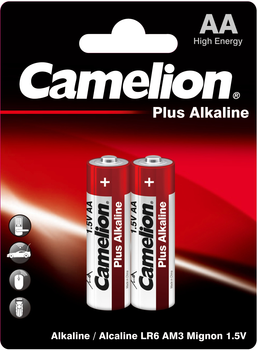 Батарейки Camelion Plus Alkaline AA (LR6) 2 шт (LR6-BP2)