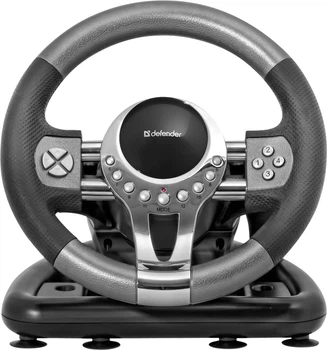Проводной руль&nbsp;Defender Forsage GTR PC Black/Silver (64367)