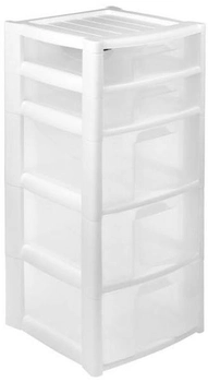 Комод пластиковый HEIDRUN Professional с 5 ящиками Белый (1533_белый)