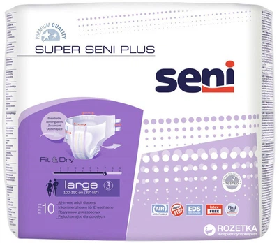 Підгузки для дорослих Seni Super Plus Large 10 шт (5900516691240/5900516803599)
