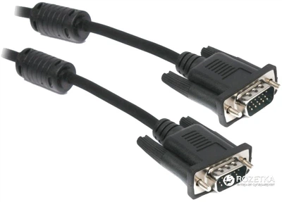 Кабель Maxxter VGA HD15M - VGA HD15M 3+4C 1.8 м 2 ферита (V-VGA-6)