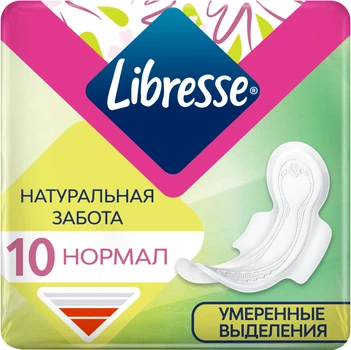 Гигиенические прокладки Libresse Natural Care Ultra Clip Normal 3 мм 10 шт (7322540523300)