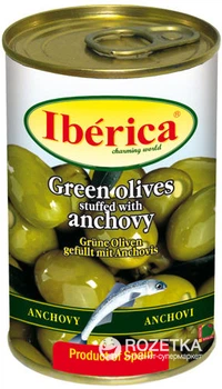 Оливки зеленые с анчоусами Iberica 300 г (8436024292336)