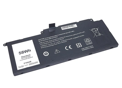 Аккумуляторная батарея для ноутбука Dell F7HVR-4S1P 14.8V Black 3900mAh OEM