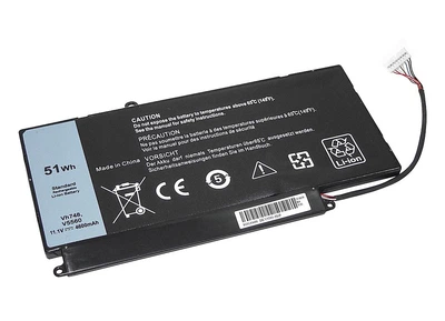 Аккумуляторная батарея для ноутбука Dell V5560-3S1P 11.1V Black 4600mAh OEM