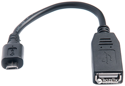 Перехідник Real-El OTG USB 2.0 AF - microUSB BM 0.1 м Black