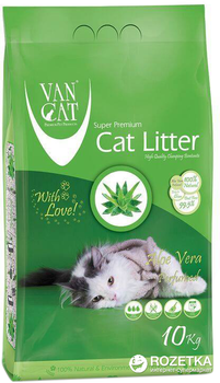 Наповнювач для котячого туалету Van Cat Super Premium Quality Aloe Vera Бентонітовий грудкуючий 10 кг (12 л) (8699245857856)