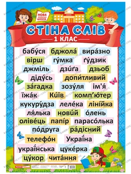 0115-1 Плакат. Стена слов. 1 класс Плакаты в каждый кабинет ~15104147У;