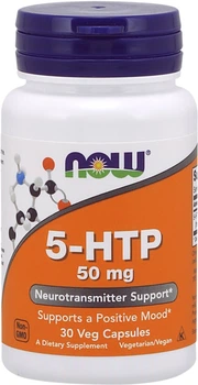 5-HTP Now Foods 50 мг 30 вегетаріанських капсул (733739000972)