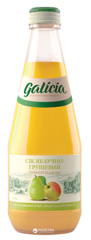 Упаковка соку Galicia Яблучно-грушевий прямого віджиму неосвітлений 0.3 л х 12 пляшок (4820209560381)