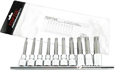 Набор бит впрессованных в головку Toptul 1/2" Ribe M5-M16 10 предметов (GAAG1003)