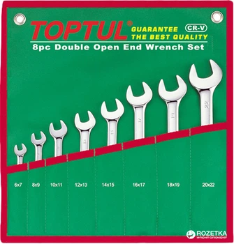 Набор ключей рожковых Toptul 6-22 мм 8 предметов (GAAA0812)