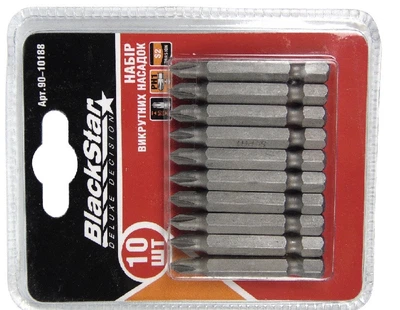 Біти Ph1x50 мм, TORSION, S2-сталь, 10шт, BlackStar 90-10188