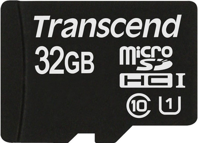 Карта памяти MicroSDHC 32GB UHS-I Class 10 Transcend Premium 400x (TS32GUSDCU1)