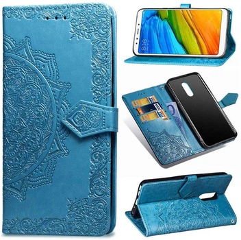 Чехол Vintage для Xiaomi Redmi 5 Plus книжка кожа PU голубой