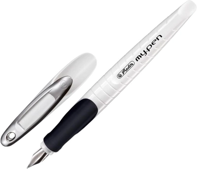 Ручка перьевая для правши Herlitz My.Pen White-Black Синяя Белый корпус (10999738)