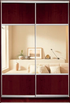 Шкаф купе Luxe Studio Стандарт-3 ДСП/Зеркало-3 1100x2100x450 двухдверный (94966)
