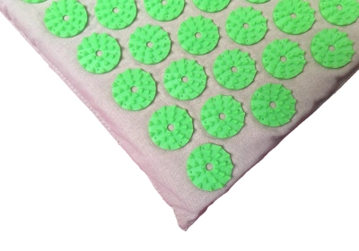 Акупунктурний масажний килимок (аплікатор Кузнєцова) Rao 64*40 см Сірий з салатовим