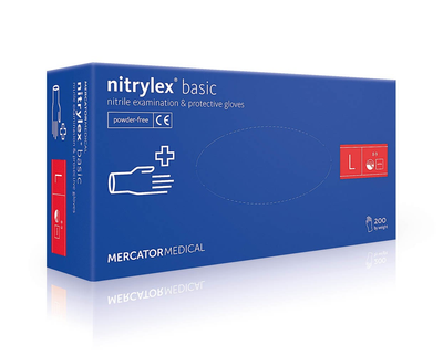 Рукавички медичні Mercator Medical Nitrylex Basic нітрилові нестерильні неприпудрені L 200 шт Фіолетові (6736076)