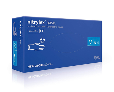Рукавички медичні Mercator Medical Nitrylex Basic нітрилові нестерильні неприпудрені M 200 шт Фіолетові (6736075)