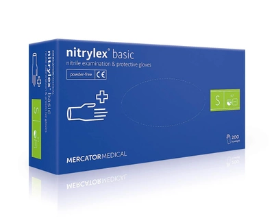 Рукавички медичні Mercator Medical Nitrylex Basic нітрилові нестерильні неприпудрені S 200 шт Фіолетові (6736074)