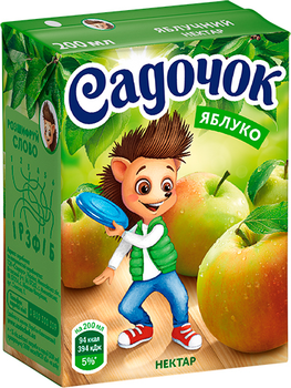 Упаковка Нектару Садочок Яблучний нектар 0.2 л х 27 шт. (4823063105606)