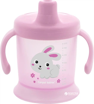 Кружка-непроливайка Canpol Babies Bunny&Company 200 мл Розовая (31/300 Розовый)